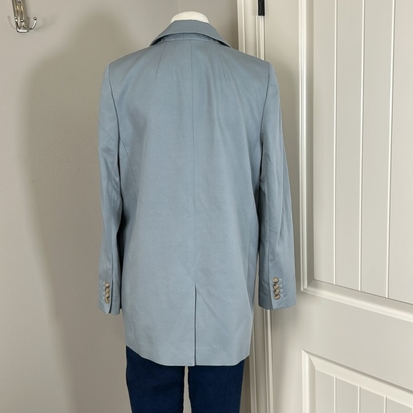 Madewell The Larsen Blazer in Drapeweave Blue Green Jacket Spring Sz M - Picture 8 of 16